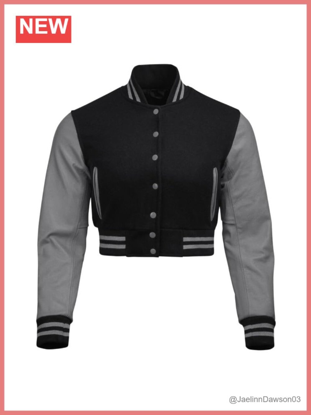 Cropped Varsity Jacket Wool & Cowhide Leather Letterman Jacket